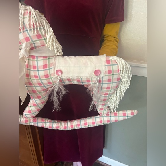 Rare Vintage 1970’s Handmade Gingham Rocking Horse Pillow‼️FINAL SALE - Picture 3 of 4